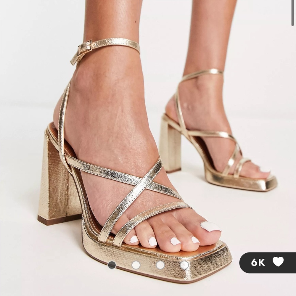 ASOS design Nashville strappy platform block heel sandals in gold